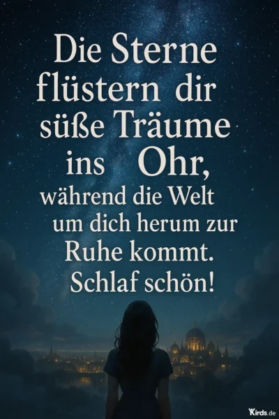 Die Sterne flüstern dir süße Träume ins Ohr, während die Welt um dich herum zur Ruhe kommt. Schlaf schön