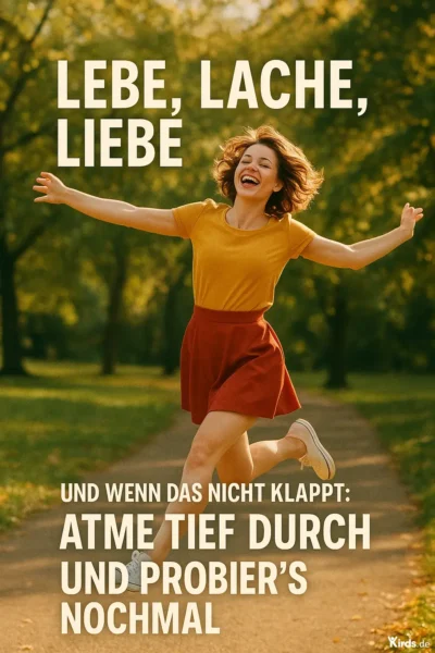 Lebe, lache, liebe – und wenn das nicht klappt: atme tief durch und probier’s nochmal.