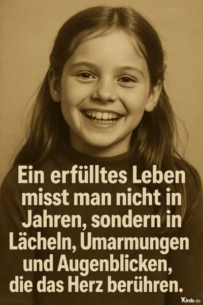 Ein erfülltes Leben misst man nicht in Jahren, sondern in Lächeln, Umarmungen und Augenblicken, die das Herz berühren.