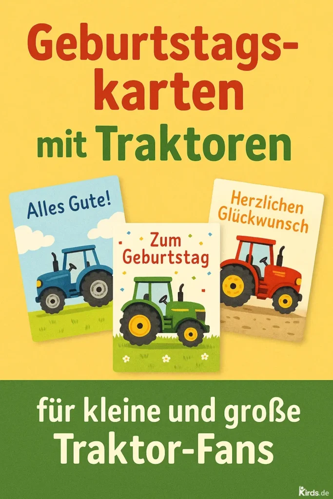 Geburtstagskarten mit Traktoren für Fans