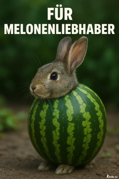 Dieses Spruch-Bild ist herrlich absurd und humorvoll: Ein Kaninchen mit dem typischen Muster einer Wassermelone – ein fantasievolles Motiv, das sofort ins Auge sticht und zum Schmunzeln einlädt. Die ungewöhnliche Kombination aus Tier und Frucht verleiht dem Bild eine skurrile, charmante Wirkung.
